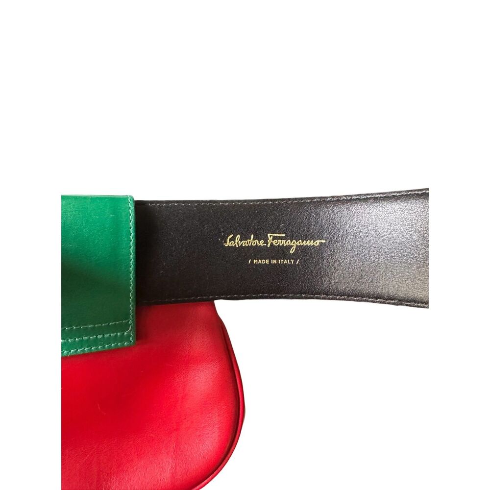 SALVATORE FERRAGAMO Gancini Leather Colorblock Belt Bag VINTAGE - Picture 6 of 6